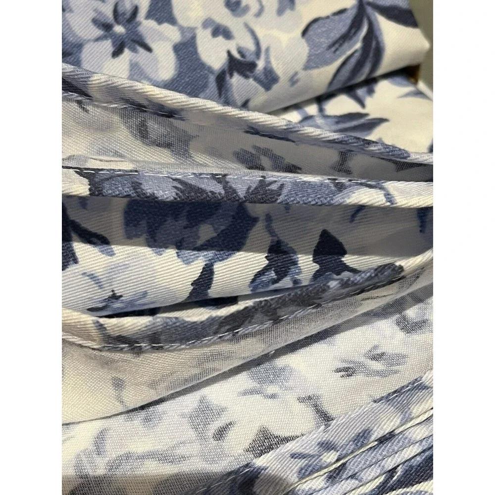 Laura Ashley Fabric Shower Curtain Floral Blue White - NEW